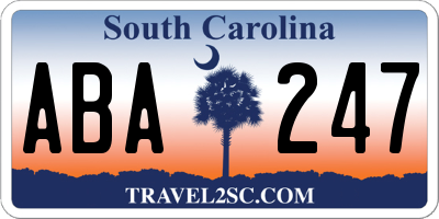 SC license plate ABA247
