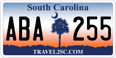 SC license plate ABA255
