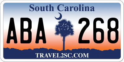 SC license plate ABA268