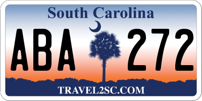 SC license plate ABA272