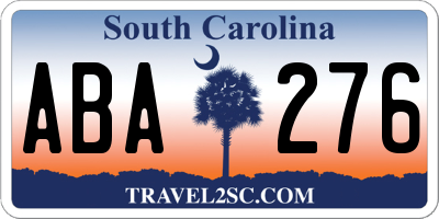 SC license plate ABA276