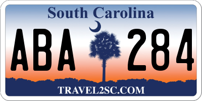 SC license plate ABA284