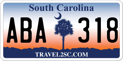 SC license plate ABA318