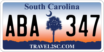 SC license plate ABA347