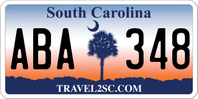SC license plate ABA348