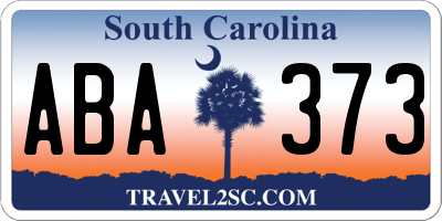 SC license plate ABA373