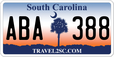 SC license plate ABA388