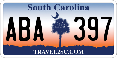 SC license plate ABA397