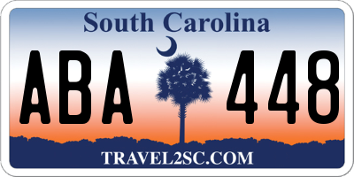 SC license plate ABA448