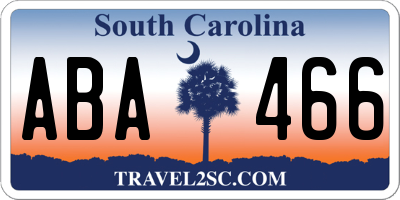 SC license plate ABA466