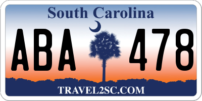 SC license plate ABA478