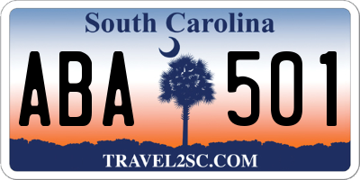 SC license plate ABA501