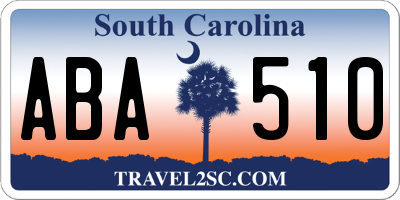 SC license plate ABA510