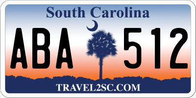 SC license plate ABA512