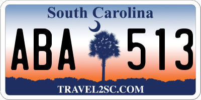 SC license plate ABA513