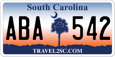 SC license plate ABA542