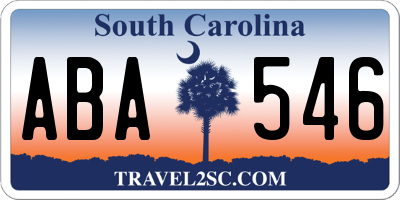 SC license plate ABA546