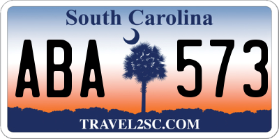 SC license plate ABA573