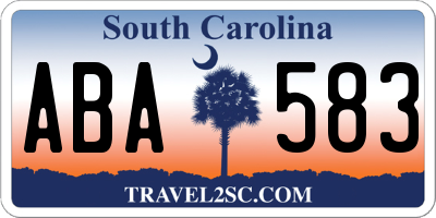 SC license plate ABA583