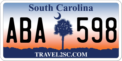 SC license plate ABA598