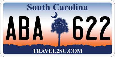 SC license plate ABA622