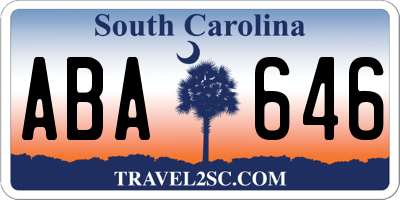 SC license plate ABA646
