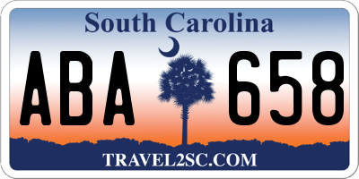 SC license plate ABA658