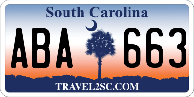 SC license plate ABA663