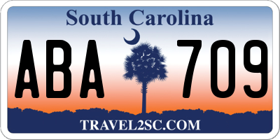 SC license plate ABA709