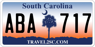 SC license plate ABA717