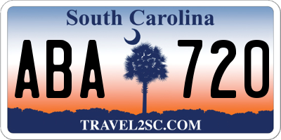 SC license plate ABA720