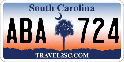 SC license plate ABA724