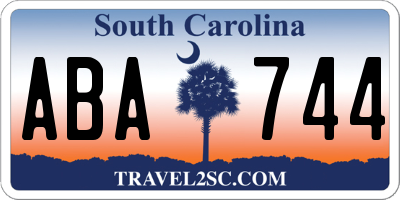 SC license plate ABA744