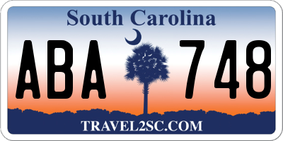 SC license plate ABA748