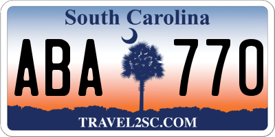 SC license plate ABA770