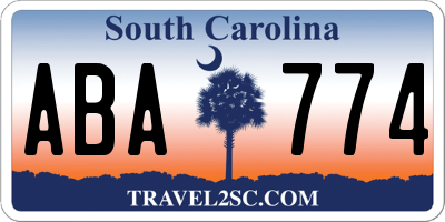 SC license plate ABA774