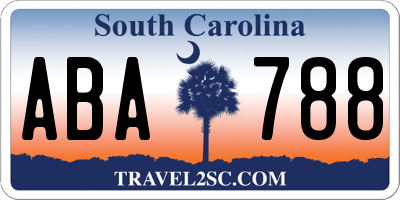 SC license plate ABA788