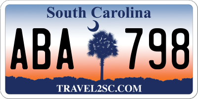 SC license plate ABA798