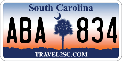 SC license plate ABA834