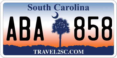 SC license plate ABA858