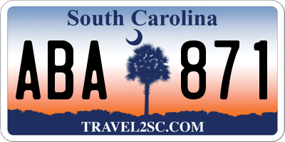 SC license plate ABA871