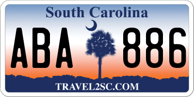 SC license plate ABA886