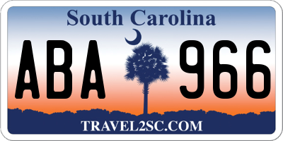 SC license plate ABA966
