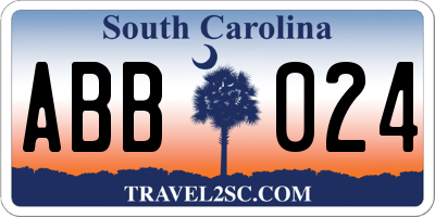 SC license plate ABB024