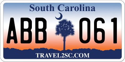 SC license plate ABB061