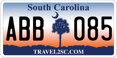 SC license plate ABB085