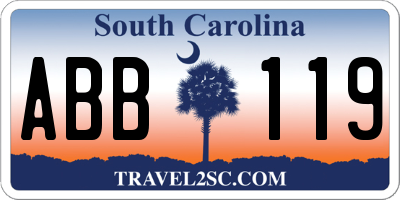 SC license plate ABB119