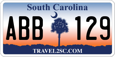 SC license plate ABB129