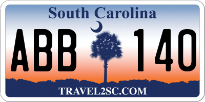 SC license plate ABB140