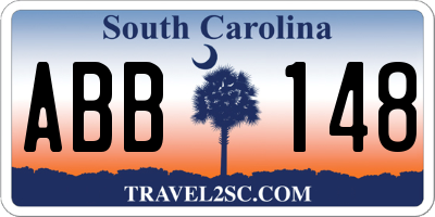 SC license plate ABB148